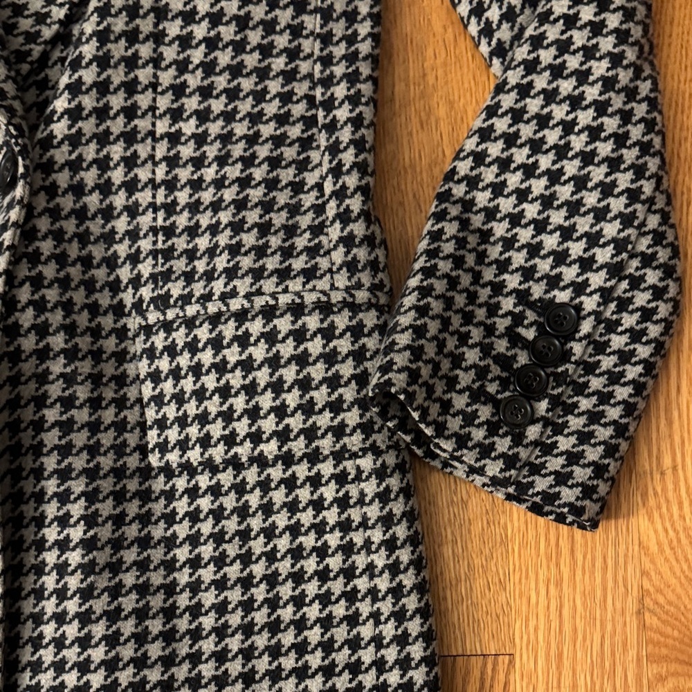 Max Mara 100% Pure New Wool Houndtooth Blazer, Small, made in Italy - Picture 6 of 9